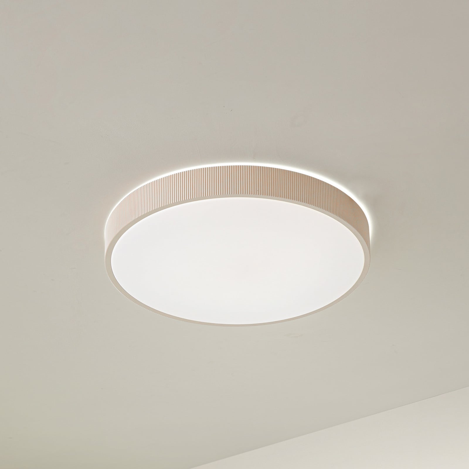 Zylo LED-kattovalaisin beige Ø 49 cm – Lindby