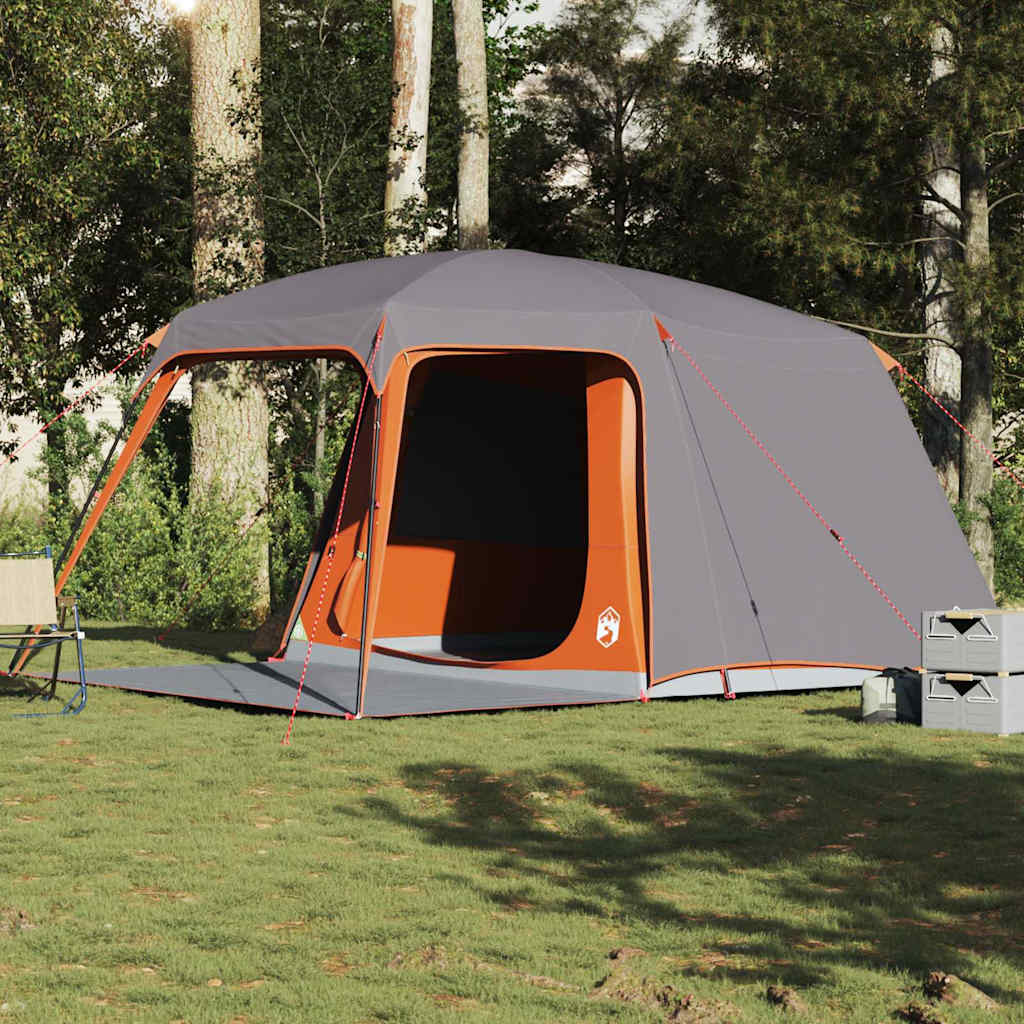 vidaXL Camping Teltta Porch Dome 5-hengen harmaa oranssi vedenpitävä