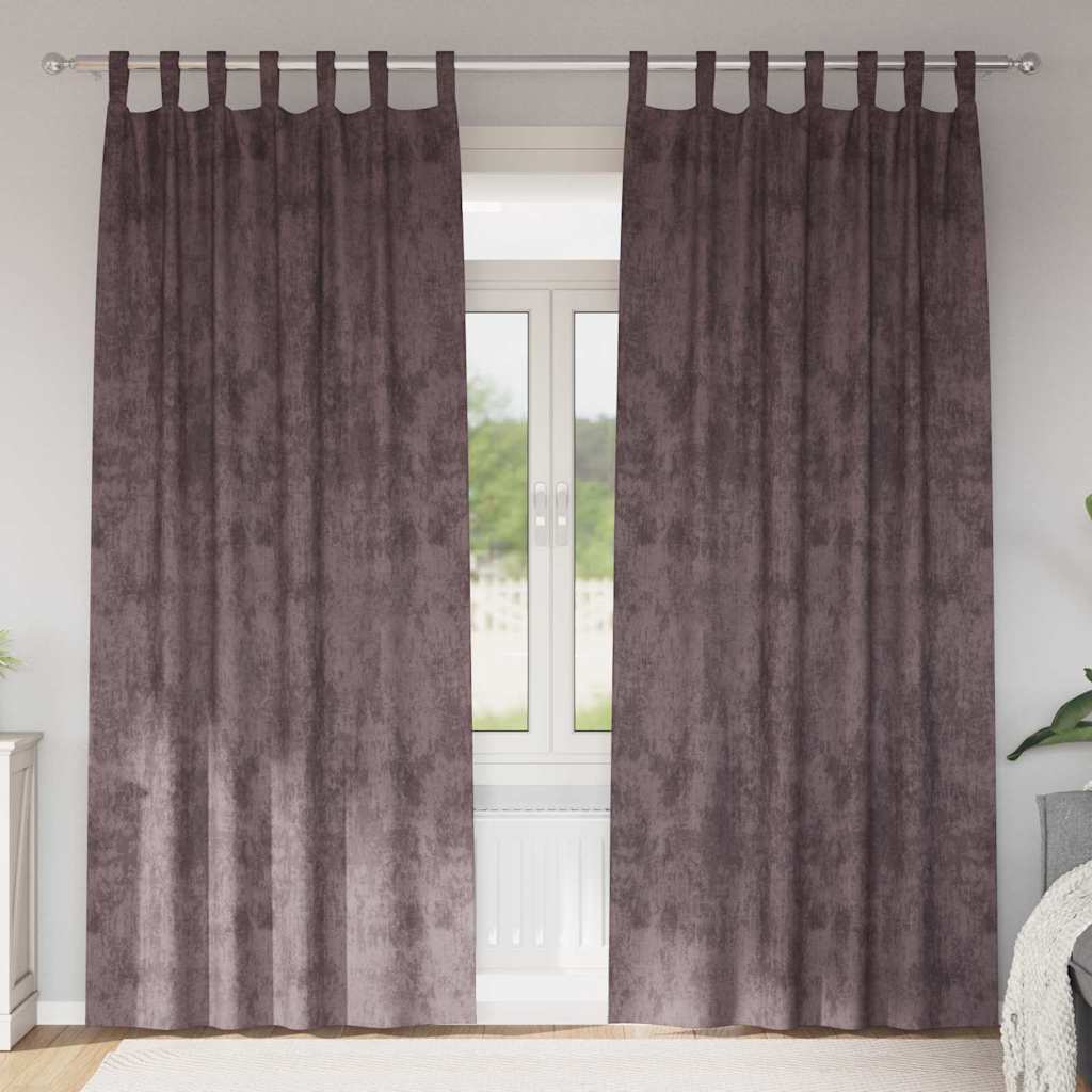 vidaXL Samettiverhot 2 kpl Ruskea 260 x 140 cm Sametti