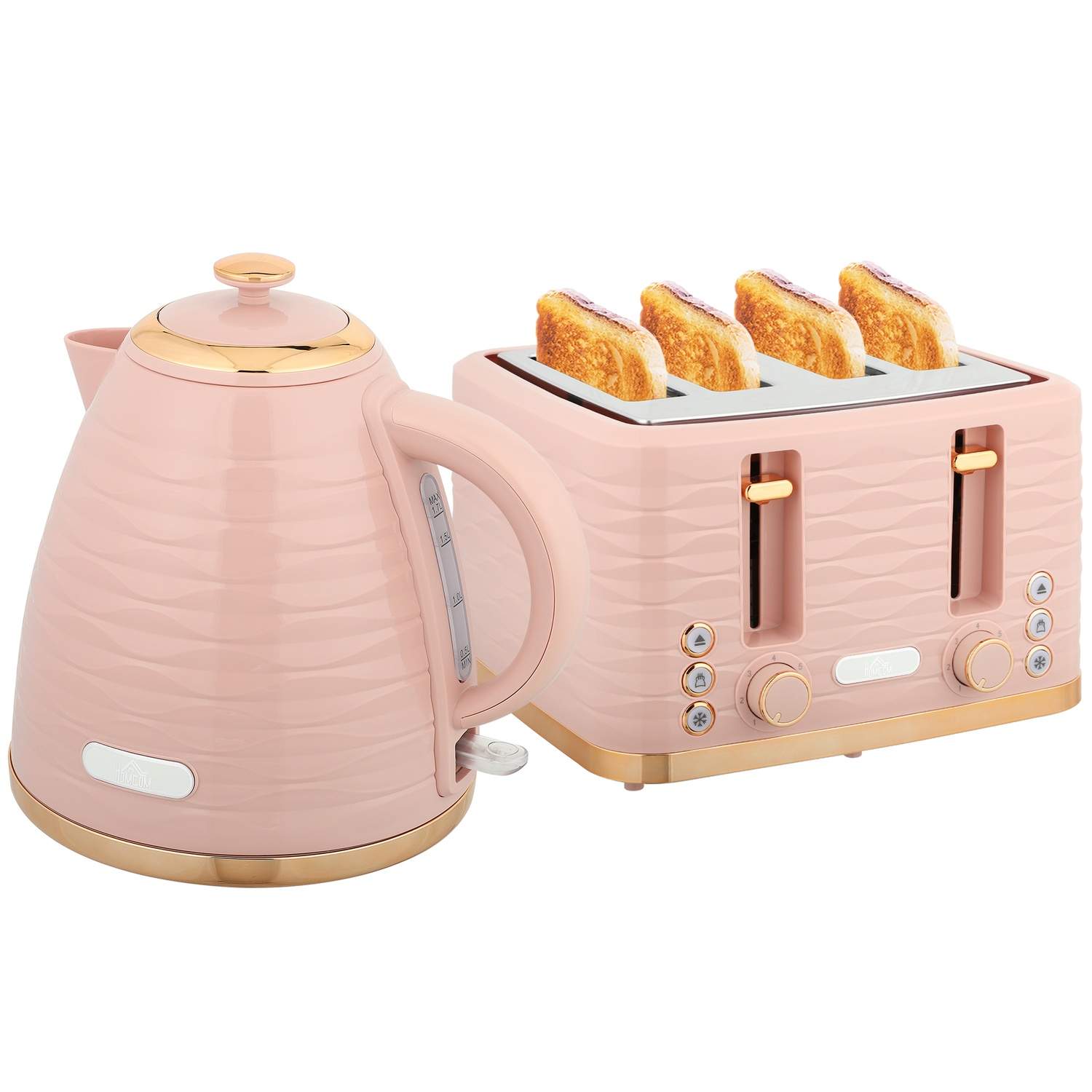 2-in-1 leivänpaahdin ja vedenkeitinsetti, pinkki