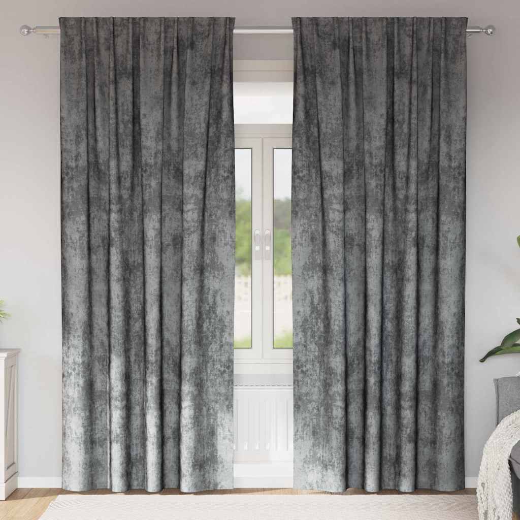 vidaXL Samettiverhot 2 kpl Harmaa 260 x 140 cm Sametti